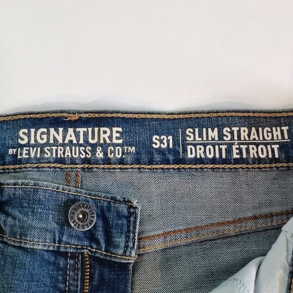 Signature by Levi Strauss S31 slim straight denim blue men's size 33 - Picture 5 of 14